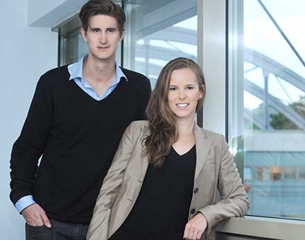 Alexander Gassner und Mira Maier, Gründer von mystipendium.de Porträt von Alexander Gassner und Mira Maier