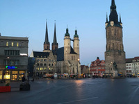 Foto: Blick auf den Marktplatz in Halle