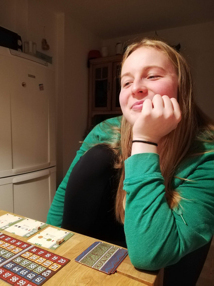 Foto: Paula beim Spieleabend