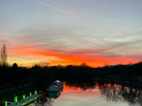 Foto: Einer der Sonnenuntergänge von der Giebichenstein-Brücke, den ich gesehen habe, als ich gelaufen bin.