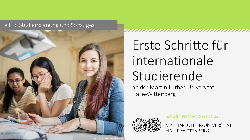 MLU/ Matthias Ritzmann Präsentation Erste Schritte Teil 2